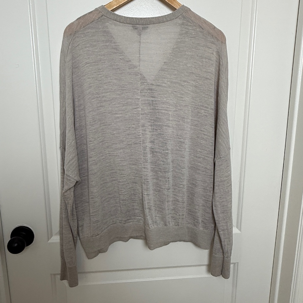 REISS alpaca linen blend gray cardigan Women's Large